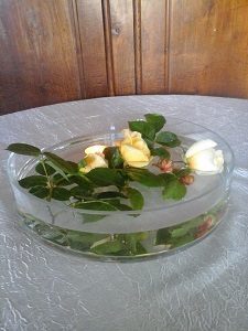 centre de table de 29cm de diamètre 11 cm de hauteur en verre transparent verre très épais ne risque pas de casser lors de la manipulation